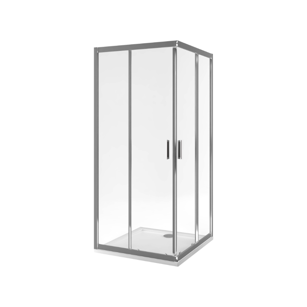 Seria 201 kabina kwadratowa 90×90 cm drzwi przesuwne, powłoka Clean Control, chrom
