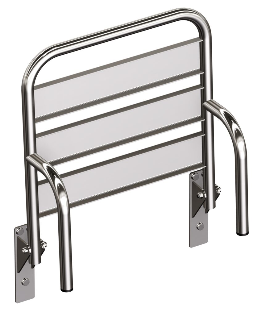 Siedzisko (krzesełko) prysznicowe metalowe składane ANDEX Bez Barier 836CC stal nierdzewna polerowana