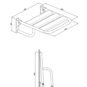 Siedzisko (krzesełko) prysznicowe metalowe składane ANDEX Bez Barier 836NG stal nierdzewna czarny