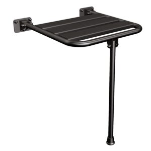 Siedzisko (krzesełko) prysznicowe metalowe składane z podporą ANDEX Bez Barier 837NG stal nierdzewna czarny