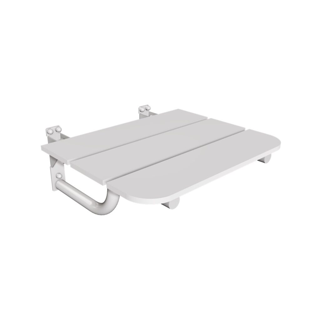 Siedzisko (krzesełko) prysznicowe składane ANDEX Bez Barier 815B stal nierdzewna biały