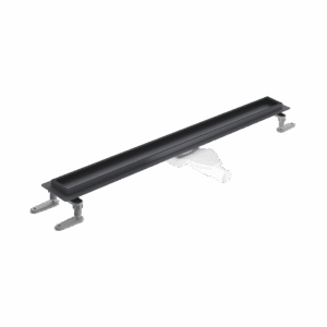 Stilio odpływ liniowy 60 cm z kołnierzem ruszt do wypełnienia płytką, grafit szczotkowany