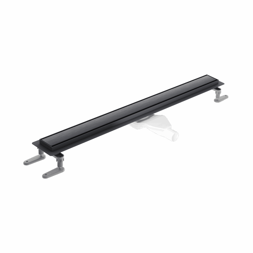 Stilio odpływ liniowy 70 cm z kołnierzem ruszt dekoracyjny, grafit szczotkowany