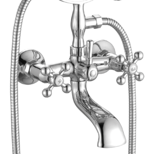 STILO bateria wannowa ścienna z zestawem natryskowym