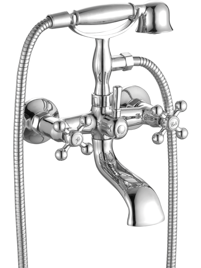 STILO bateria wannowa ścienna z zestawem natryskowym