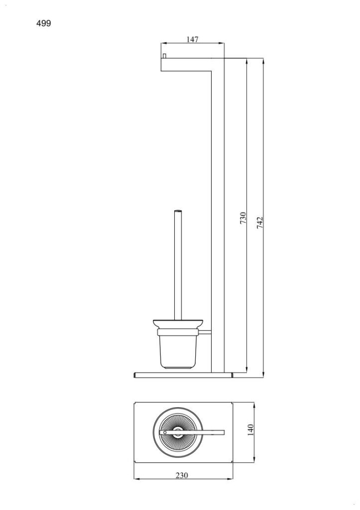 Stojak na papier toaletowy i szczotkę ANDEX Norwegian 499SG stal nierdzewna polerowana