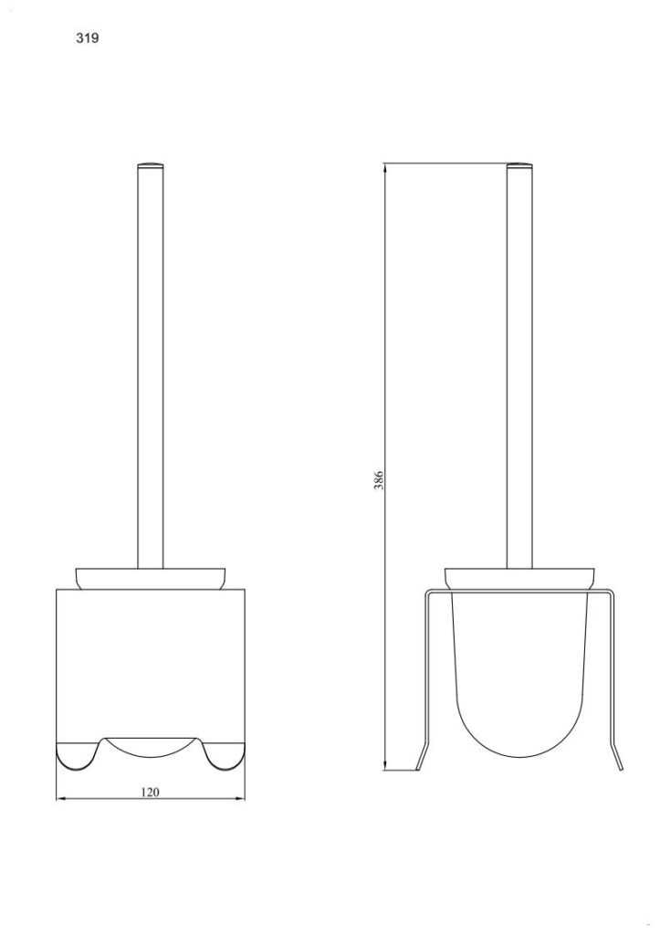 Szczotka stojąca wc ANDEX Technic 319SG stal nierdzewna polerowana