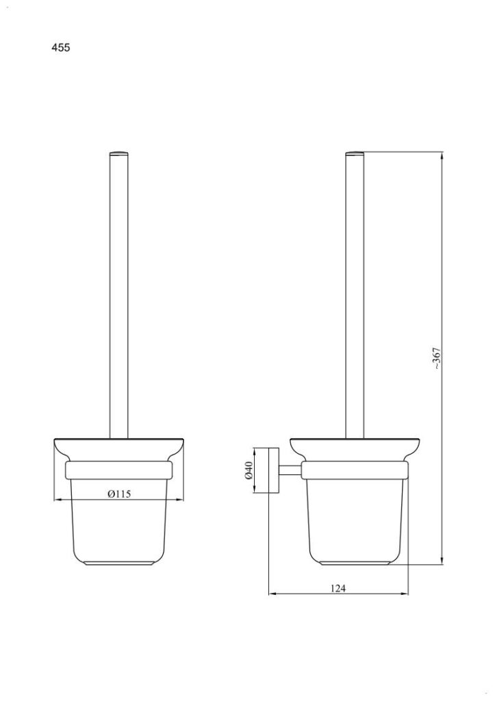 Szczotka wc ANDEX Norwegian 455NG stal nierdzewna czarna