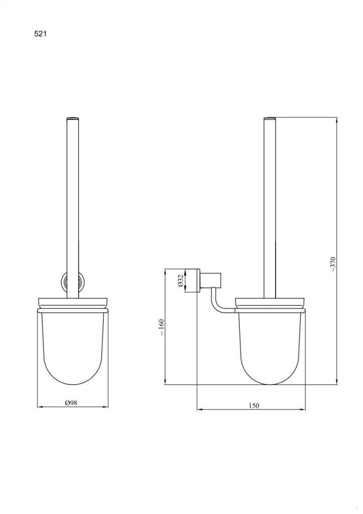 Szczotka wc ANDEX Sanibella 521B biała