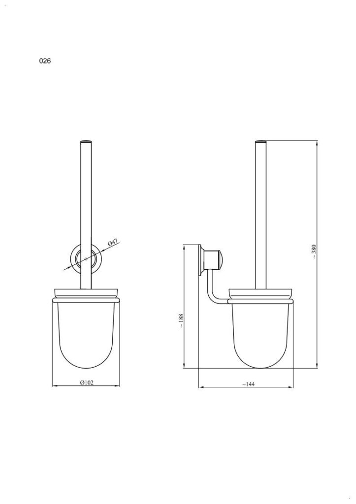 Szczotka wc wisząca ANDEX Classic 026CC chrom