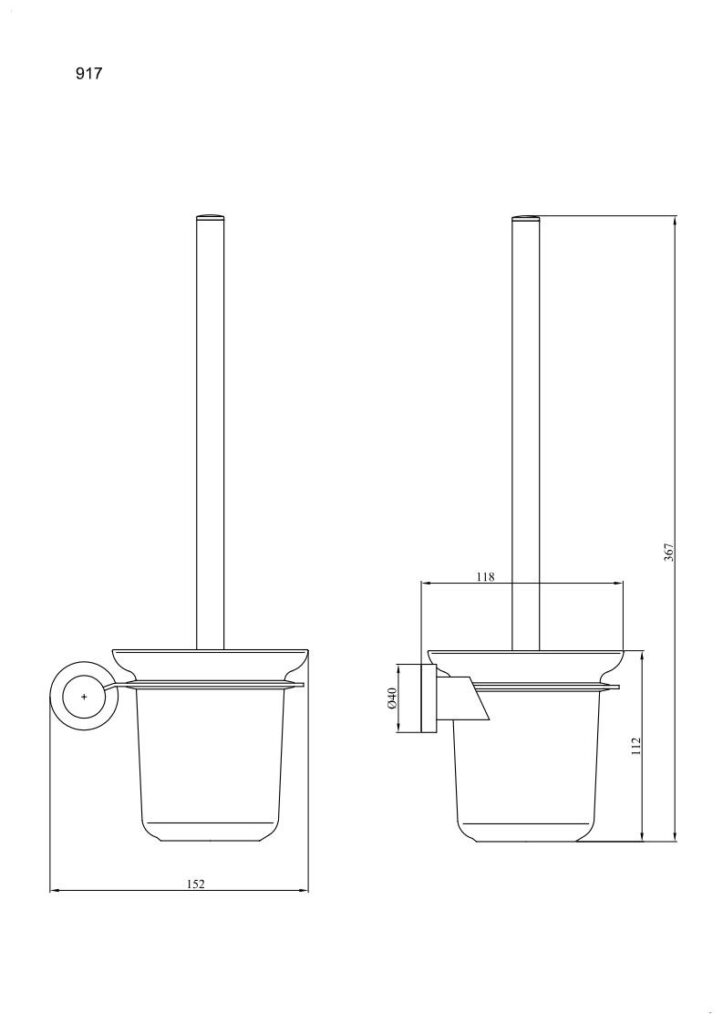 Szczotka wc wisząca ANDEX Novel 917SG stal nierdzewna polerowana