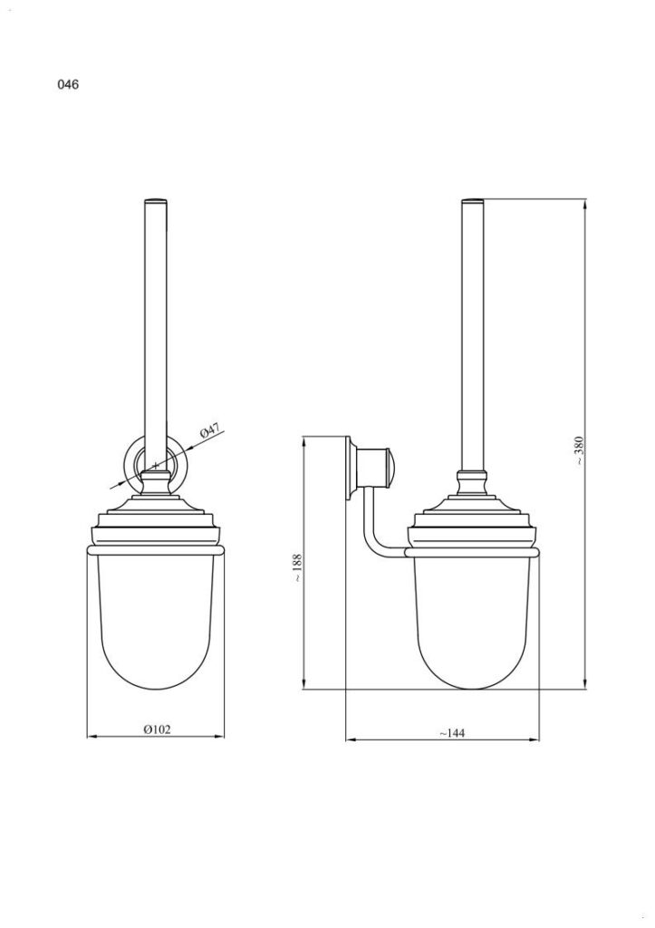 Szczotka wc wisząca z osłonką ANDEX Classic 046CC chrom