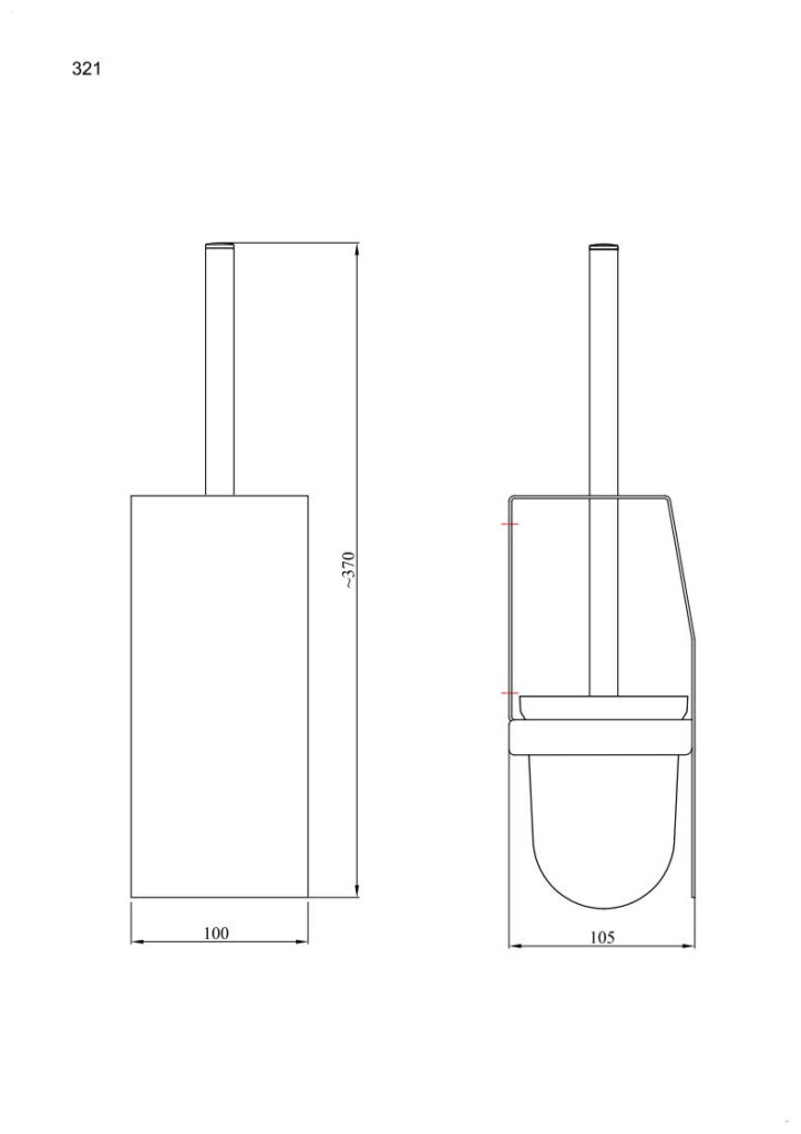 Szczotka wc z osłoną ANDEX Technic 321SG stal nierdzewna polerowana