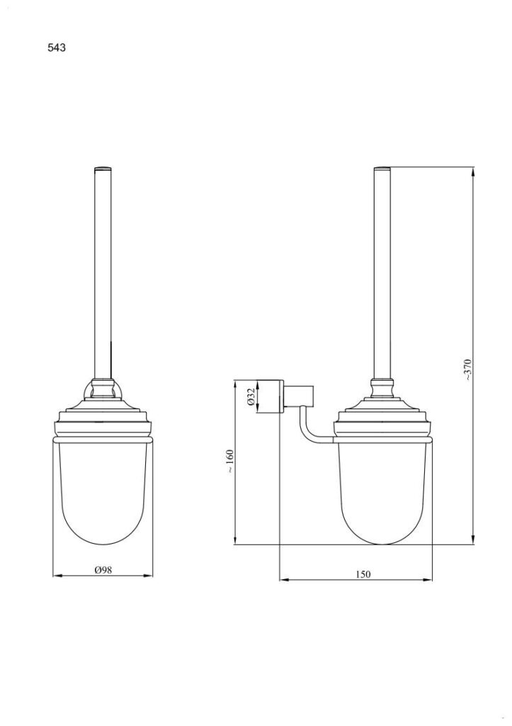 Szczotka wc z osłonką ANDEX Sanibella 543CC chrom