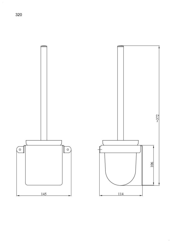 Szczotka wc z przysłoną ANDEX TECHNIC 320SG stal nierdzewna polerowana