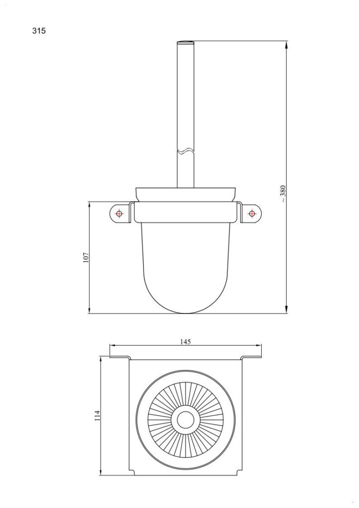 Szczotka wisząca wc ANDEX Technic 315B stal nierdzewna biały