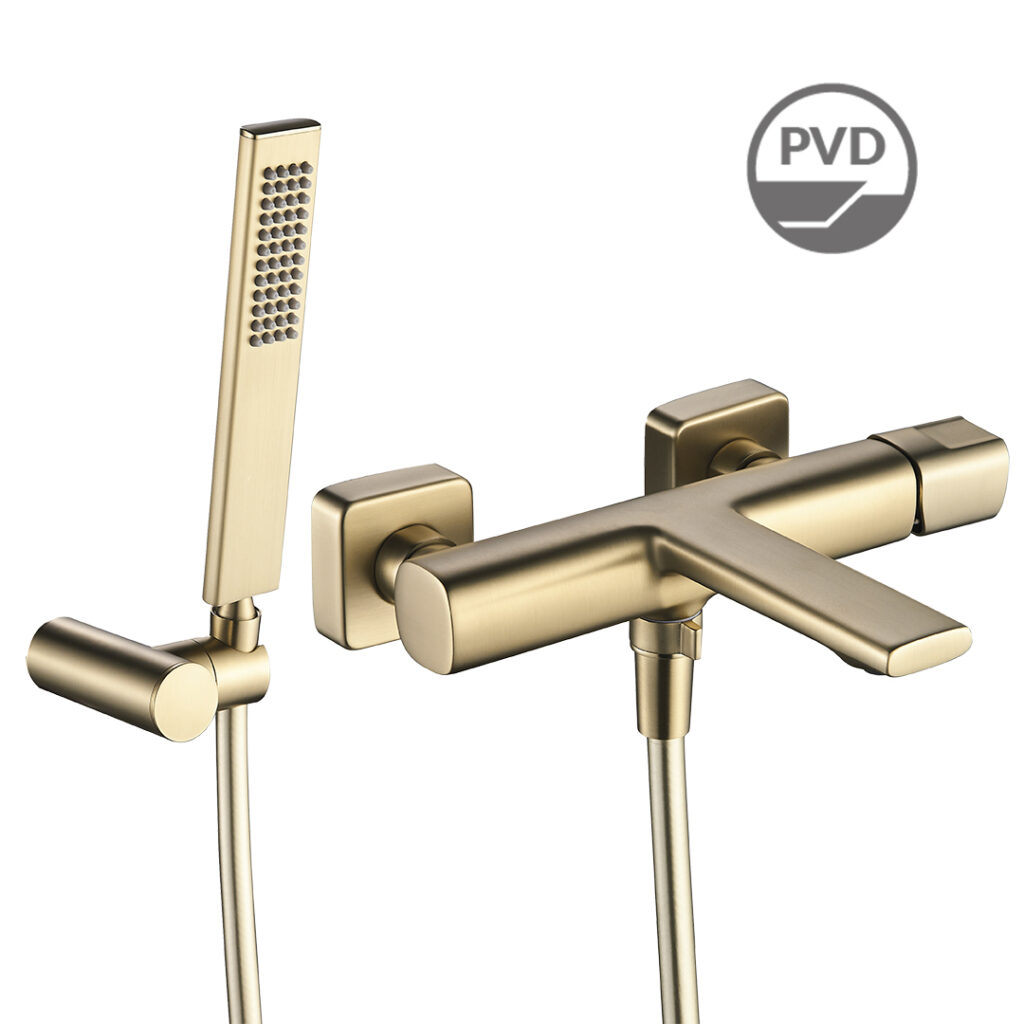 Tores – bateria wannowa ścienna z zestawem natryskowym