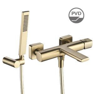 Tores – bateria wannowa ścienna z zestawem natryskowym