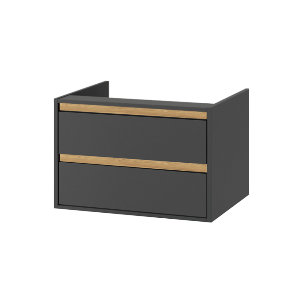 Tuto szafka wisząca 80 cm podumywalkowa 2 szuflady, szary/dąb