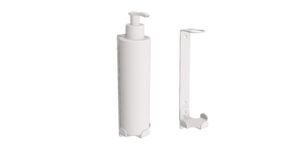 Uchwyt-dozownik mydła w płynie 300ml ANDEX Technic 348B stal nierdzewna biały