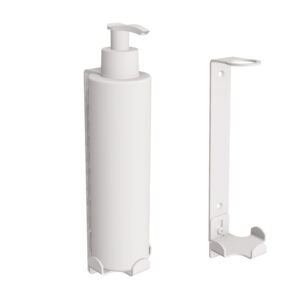 Uchwyt-dozownik mydła w płynie 300ml ANDEX Technic 348B stal nierdzewna biały