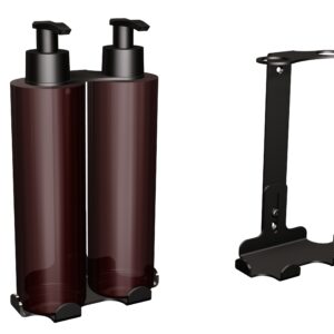 Uchwyt-dozownik mydła w płynie i szamponu 2x300ml ANDEX Technic 349NG stal nierdzewna czarny