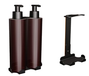 Uchwyt-dozownik mydła w płynie i szamponu samoprzylepny 2x300ml ANDEX Technic 387NG stal nierdzewna czarny