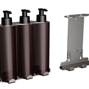 Uchwyt-dozownik mydła w płynie, szamponu, i odżywki 3x300ml ANDEX Technic 350SG stal nierdzewna polerowana