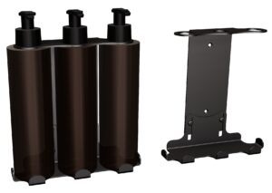 Uchwyt-dozownik mydła w płynie,szamponu, odżywki 3x300ml ANDEX Technic 350NG stal nierdzewna czarny
