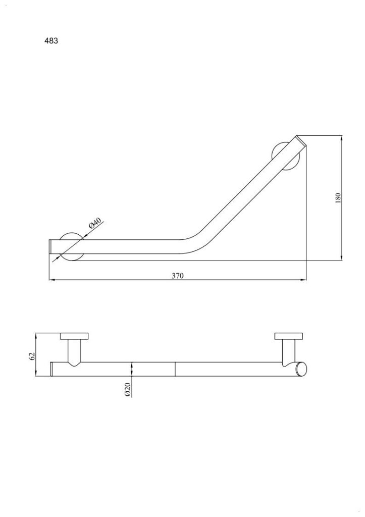 Uchwyt kątowy ANDEX Norwegian 483SG stal nierdzewna polerowana