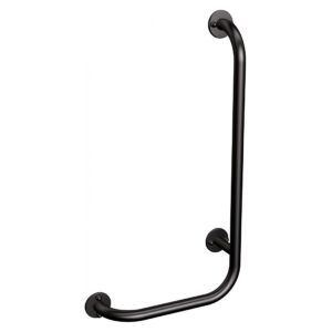 Uchwyt kątowy lewy 60×30 cm ANDEX Bez Barier 823/L/NG stal nierdzewna czarny