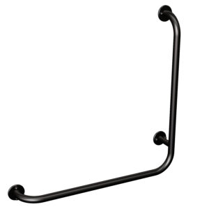 Uchwyt kątowy lewy 60×60 cm ANDEX Bez Barier 824/L/NG stal nierdzewna czarny