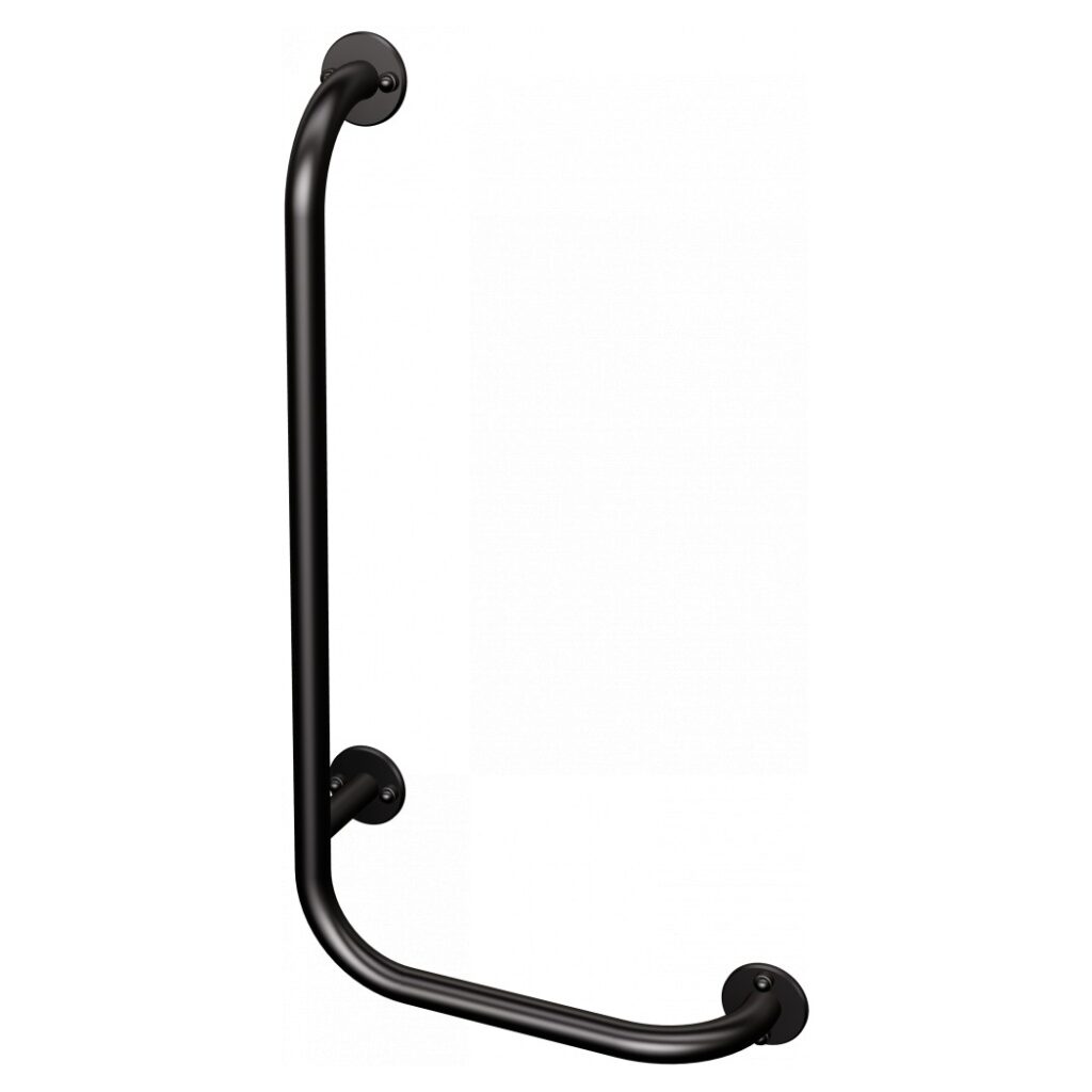 Uchwyt kątowy prawy 60×30 cm ANDEX Bez Barier 823/P/NG stal nierdzewna czarny