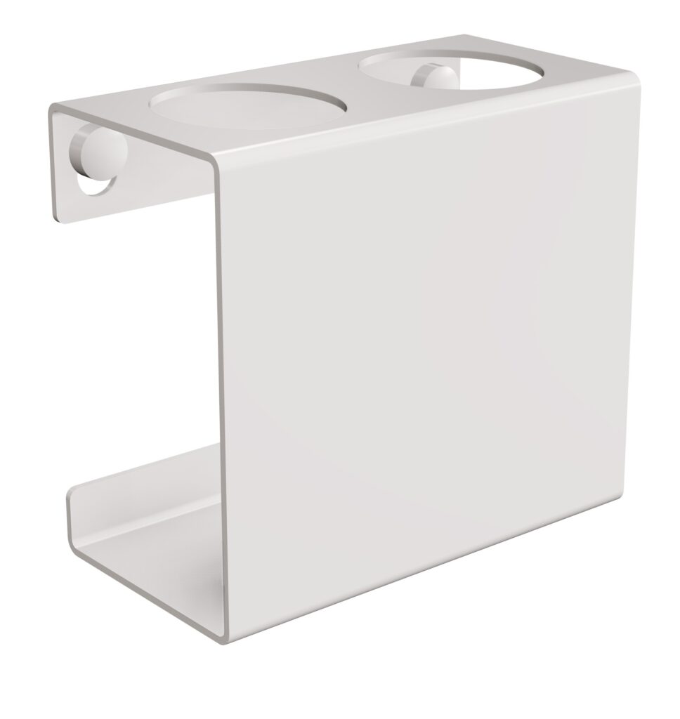 Uchwyt na dwie szczoteczki elektryczne prawy ANDEX Technic 335/P/B stal nierdzewna biały