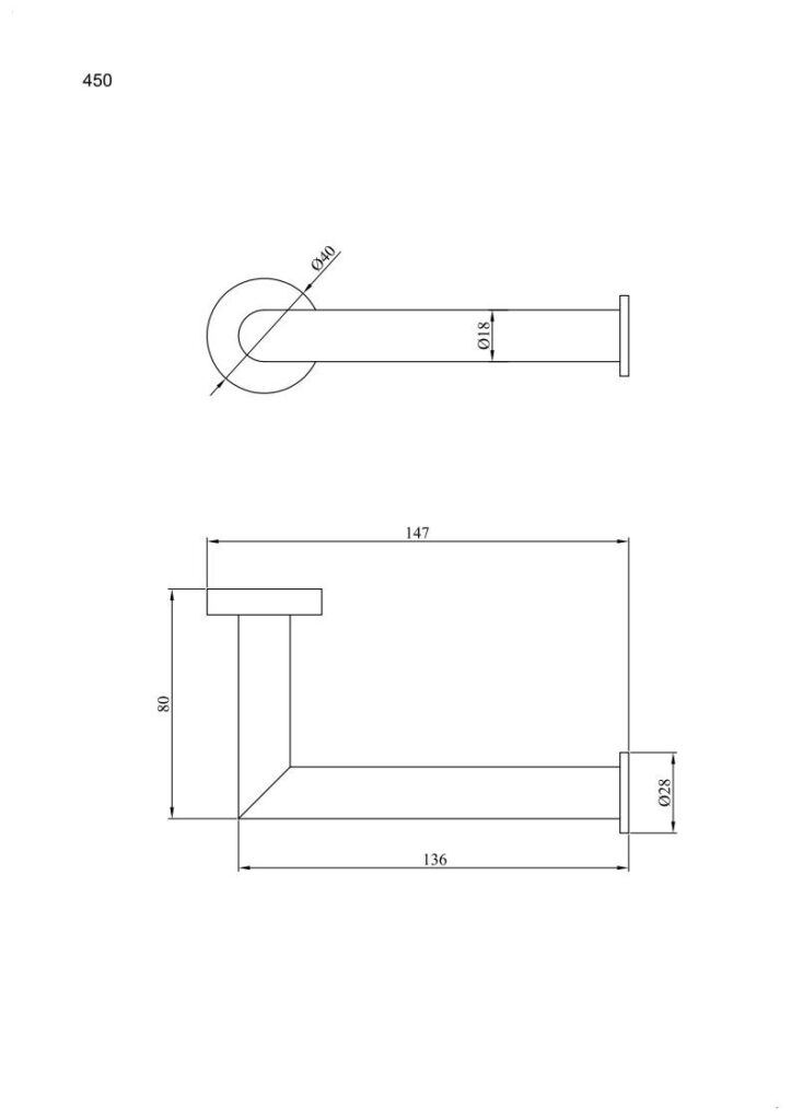 Uchwyt na papier toaletowy ANDEX Norwegian 450SG stal nierdzewna polerowana