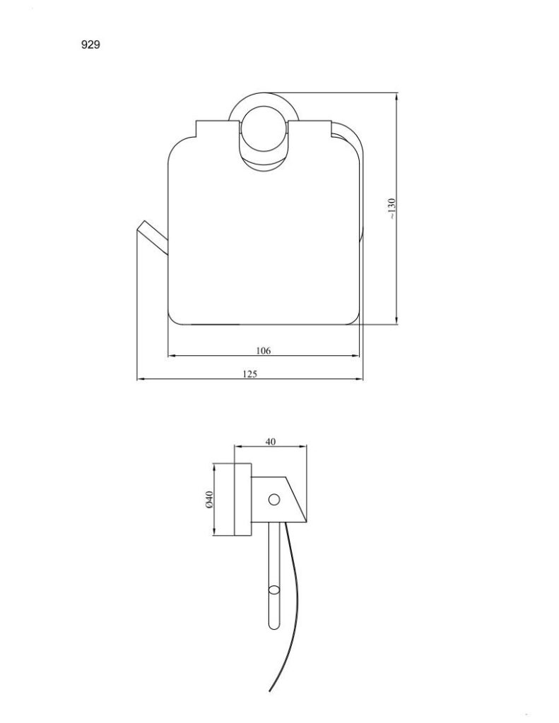 Uchwyt na papier toaletowy z osłonką ANDEX Novel 929SG stal nierdzewna polerowana