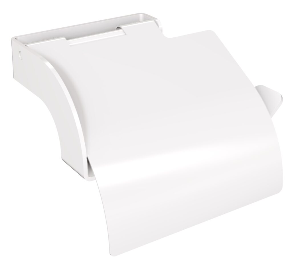 Uchwyt na papier toaletowy z osłonką ANDEX Technic 314B stal nierdzewna biały