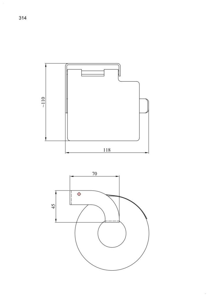 Uchwyt na papier toaletowy z osłonką ANDEX Technic 314NG stal nierdzewna czarny
