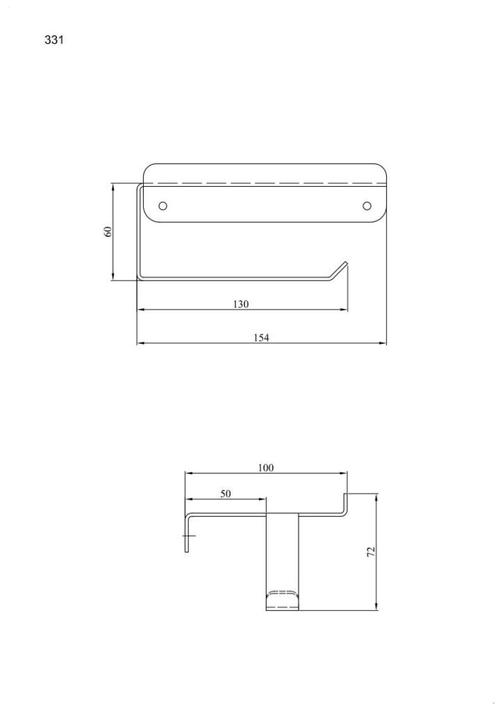 Uchwyt na papier toaletowy z półką ANDEX Technic 331SG stal nierdzewna polerowana