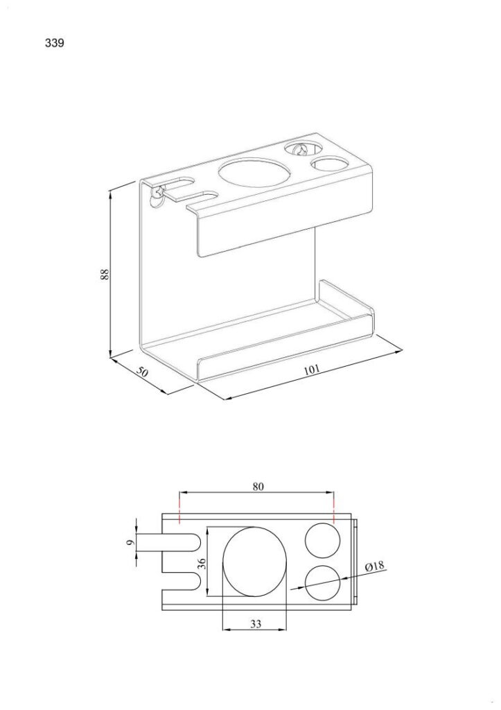 Uchwyt na szczoteczkę elektryczną, dwie końcówki i szczoteczki zwykłe ANDEX Technic 339B stal nierdzewna biały