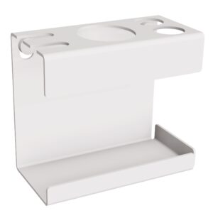 Uchwyt na szczoteczkę elektryczną, dwie końcówki i szczoteczki zwykłe ANDEX Technic 339B stal nierdzewna biały