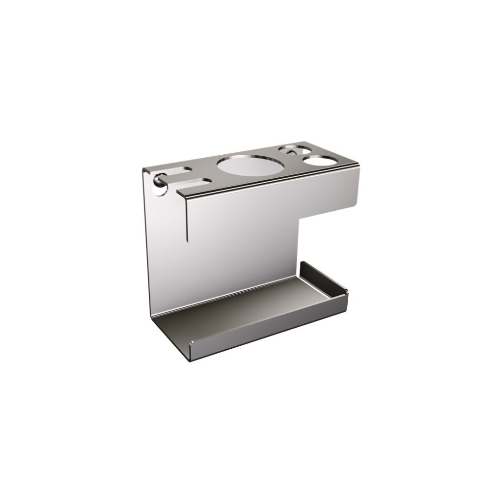 Uchwyt na szczoteczkę elektryczną, dwie końcówki i szczoteczki zwykłe ANDEX Technic 339SG stal nierdzewna polerowana