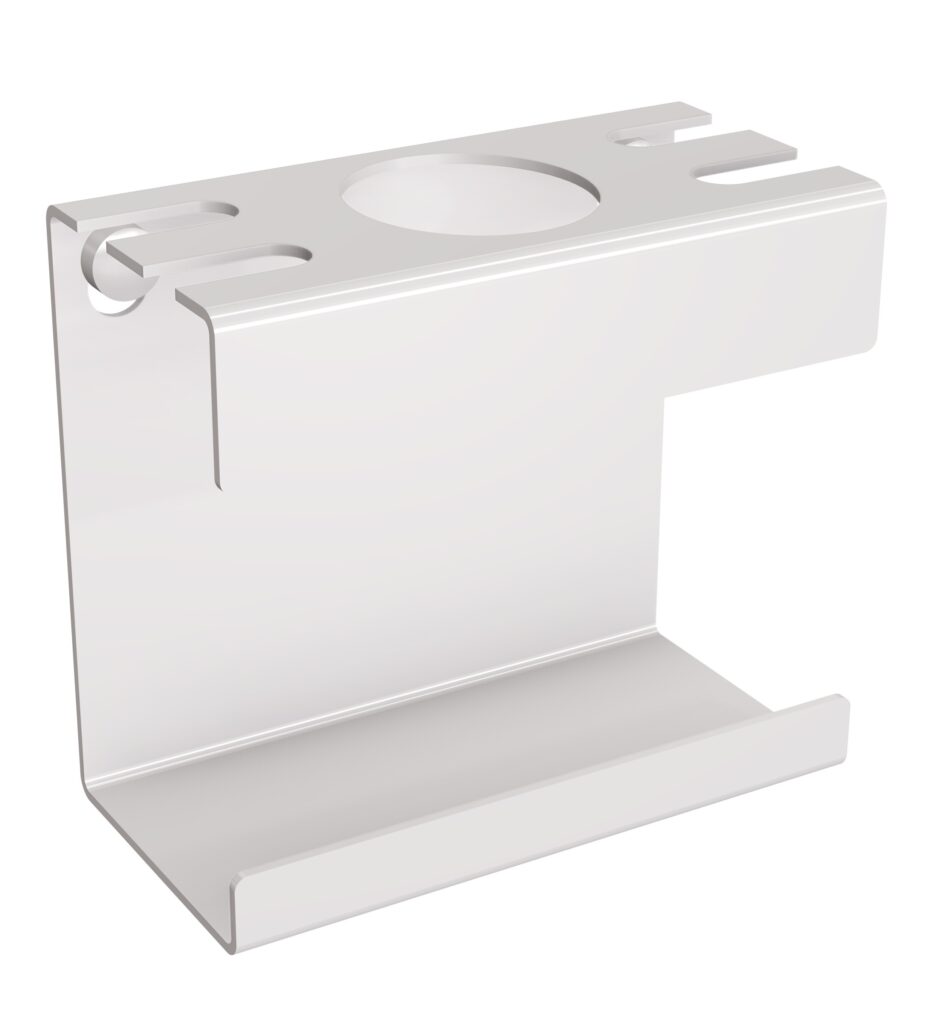 Uchwyt na szczoteczkę elektryczną i cztery końcówki ANDEX Technic 338B stal nierdzewna biały