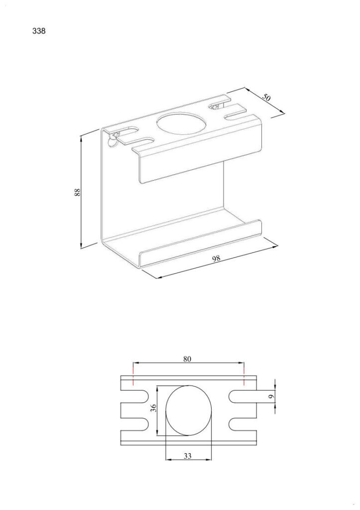 Uchwyt na szczoteczkę elektryczną i cztery końcówki ANDEX Technic 338SG stal nierdzewna polerowana