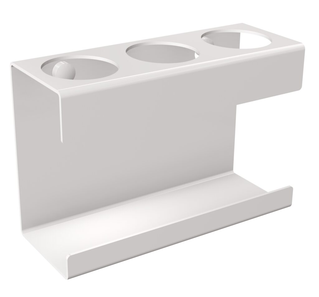 Uchwyt na trzy szczoteczki elektryczne ANDEX Technic 336B stal nierdzewna biały