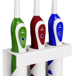 Uchwyt na trzy szczoteczki elektryczne ANDEX Technic 336B stal nierdzewna biały