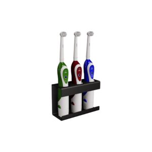 Uchwyt na trzy szczoteczki elektryczne ANDEX Technic 336NG stal nierdzewna czarny