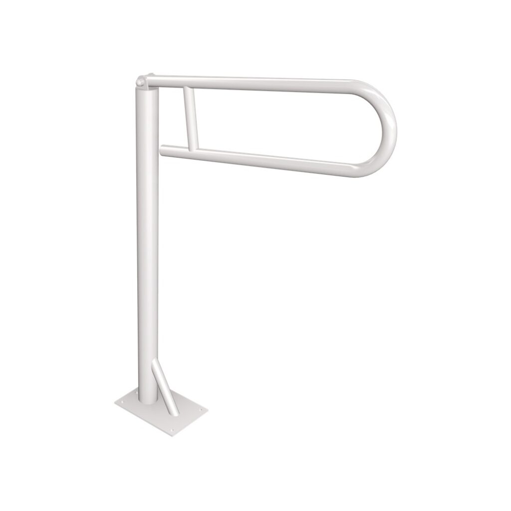 Uchwyt podłogowy uchylny ANDEX Bez Barier 811B stal nierdzewna biały