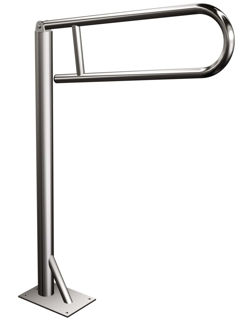 Uchwyt podłogowy uchylny ANDEX Bez Barier 811CC stal nierdzewna polerowana