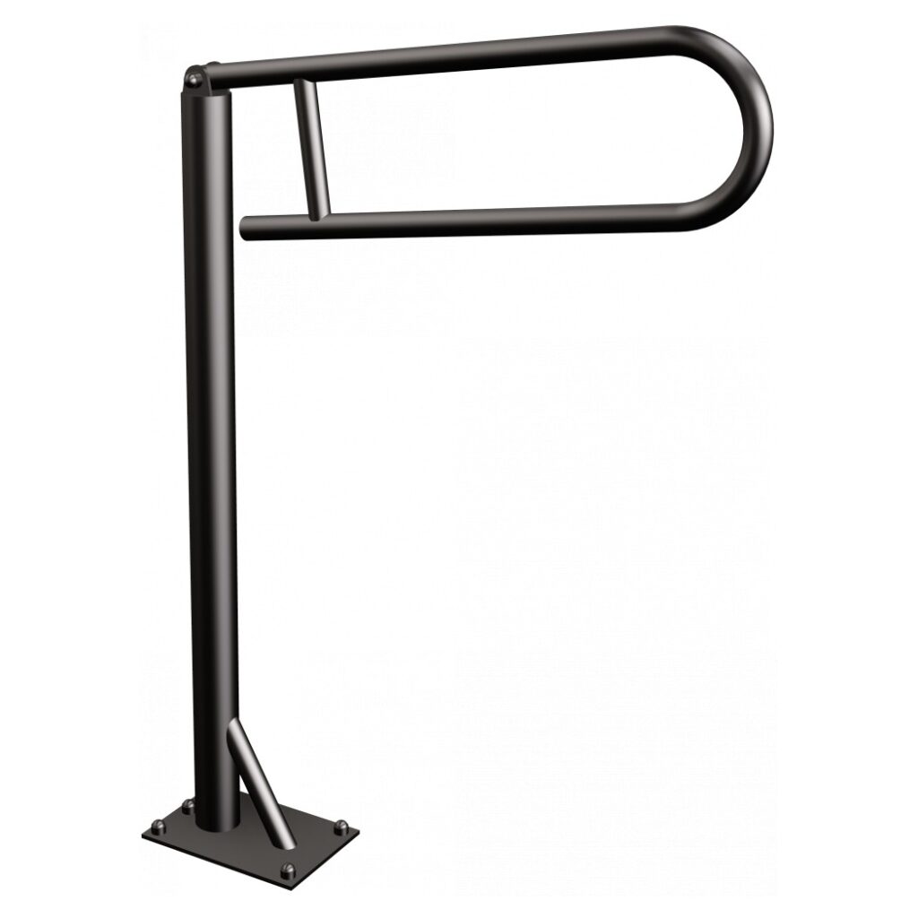 Uchwyt podłogowy uchylny ANDEX Bez Barier 811NG stal nierdzewna czarny